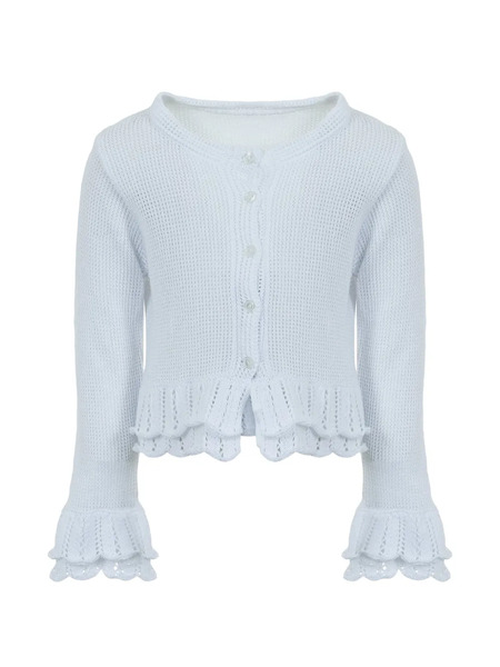 Lapin House Ruffled Cardigan - White 