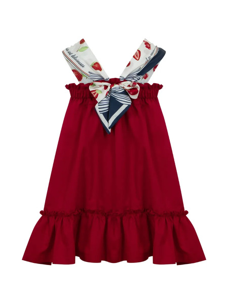  Lapin House Ruffled Fruit-print Dress - Red 