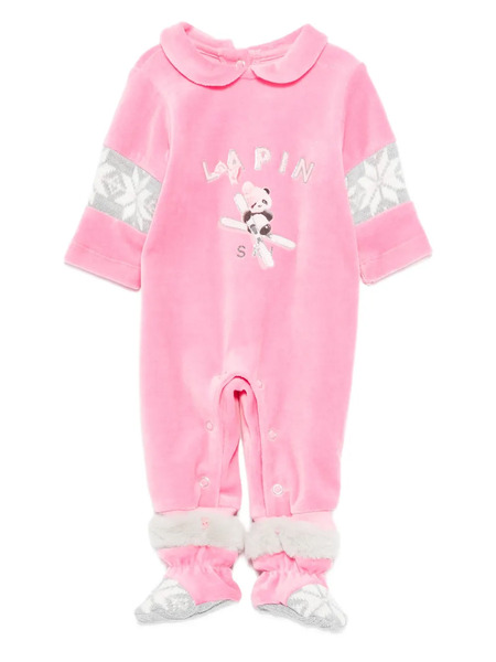  Lapin House Snowflake-panda Velour Pyjamas - Pink 