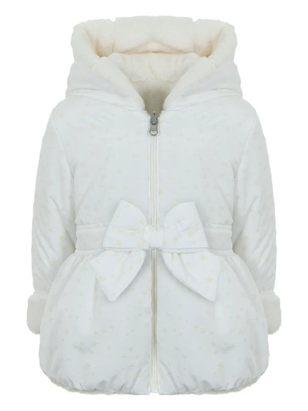  Lapin House Star-print Bow Jacket - White 