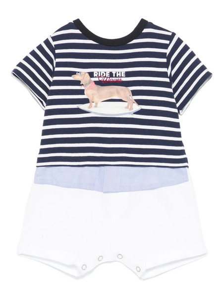  Lapin House Striped Romper - Blue 