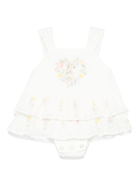  Lapin House Tiered Bodysuit - White 