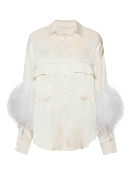  Lapointe Flap-pockets Ostrich-feather Shirt - Neutrals 