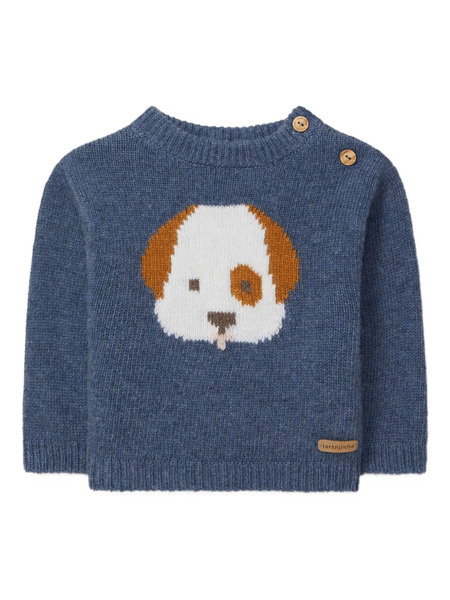  Laranjinha Dog-intarsio Sweater - Blue 