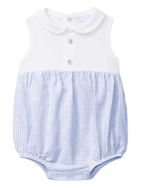  Laranjinha Pintuck Summer Romper - Blue 