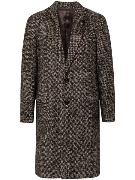  Lardini Brooch-detail Coat - Brown 