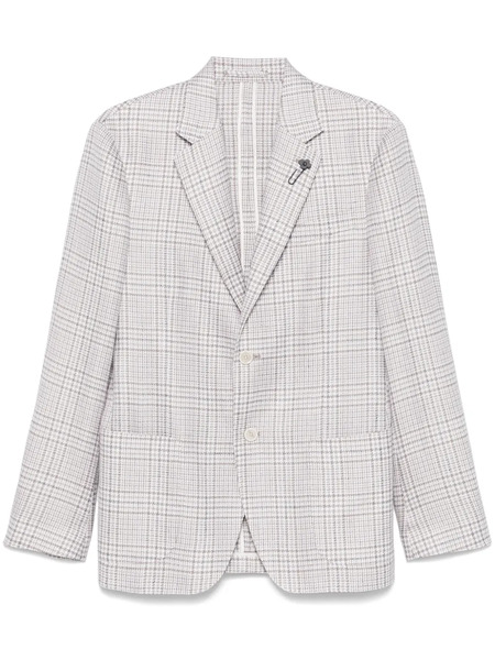  Lardini Checked Blazer - Neutrals 
