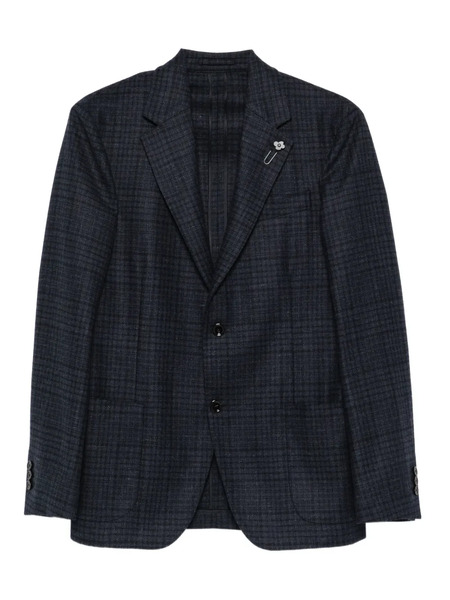  Lardini Checked Two-button Blazer - Blue 