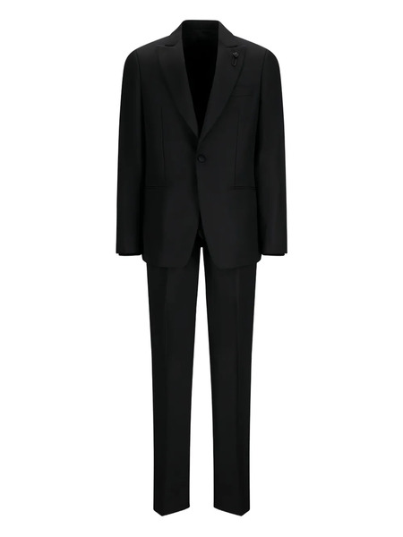  Lardini Cotton Single-button Suit - Black 