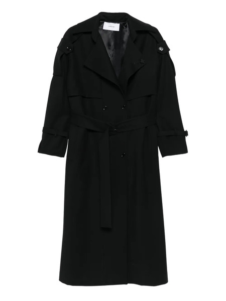  Lardini Double-breasted Belted Trench Coat - Black 