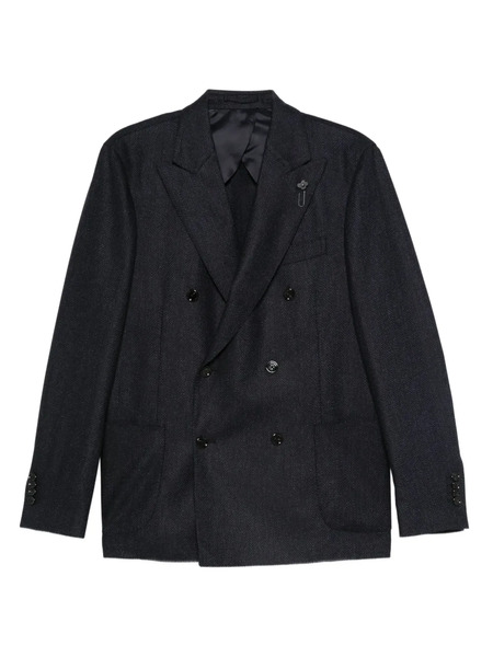  Lardini Double-breasted Blazer - Black 