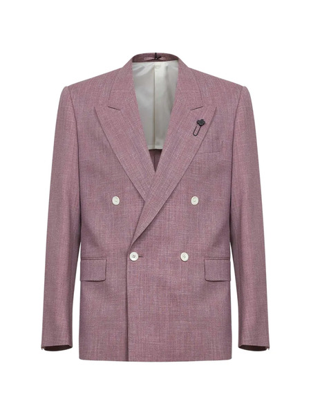  Lardini Double-breasted Blazer - Purple 