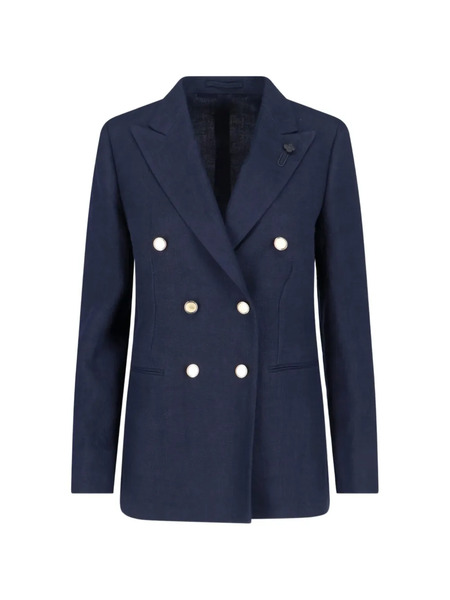  Lardini Double-breasted Button Blazer - Blue 