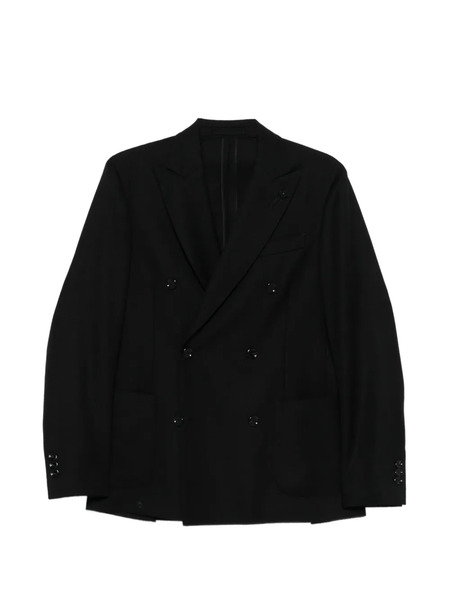  Lardini Double-breasted Jacket - Black 