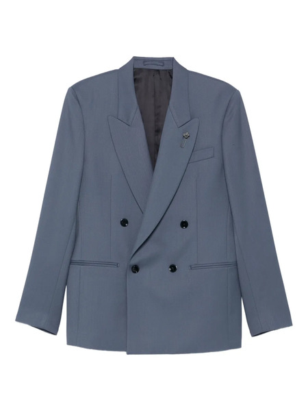  Lardini Double-breasted Wool Jacket - Blue 