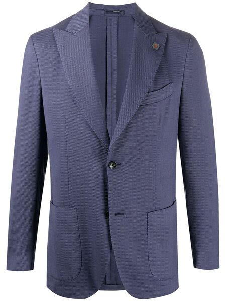  Lardini Fine Knit Buttoned Blazer - Blue 