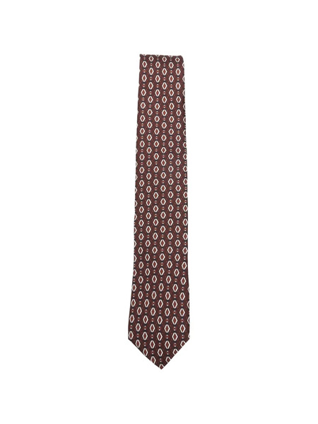  Lardini Geometric-pattern Tie - Brown 