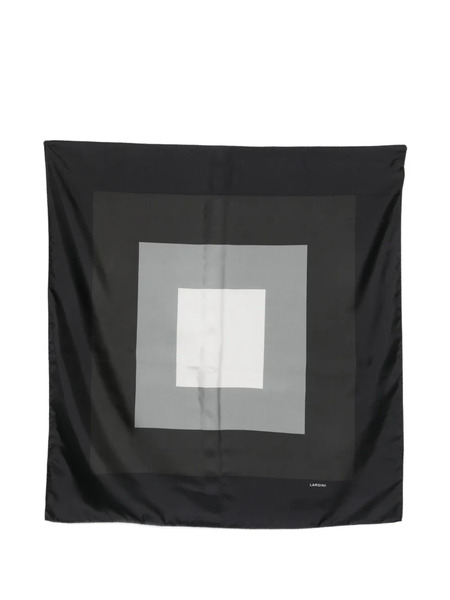  Lardini Geometric Silk Scarf - Black 