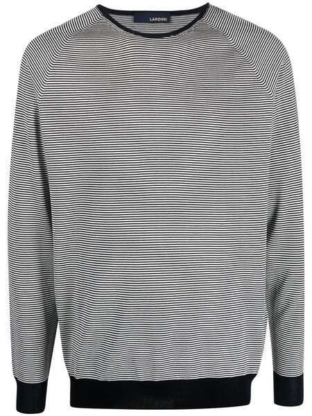 Lardini Horizontal-stripe Crew Neck Jumper - Blue 
