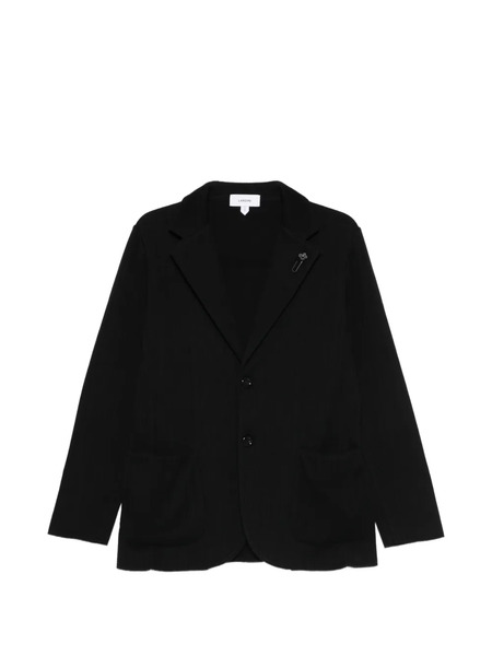  Lardini Notched Patch-pocket Jacket - Black 