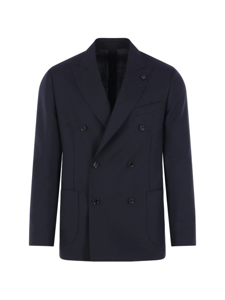 Lardini Peak-lapels Double-breasted Blazer - Blue 