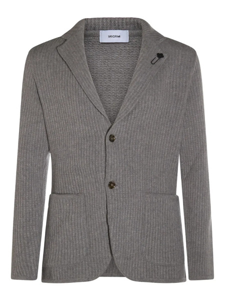  Lardini Ribbed Cardigan - Grey 