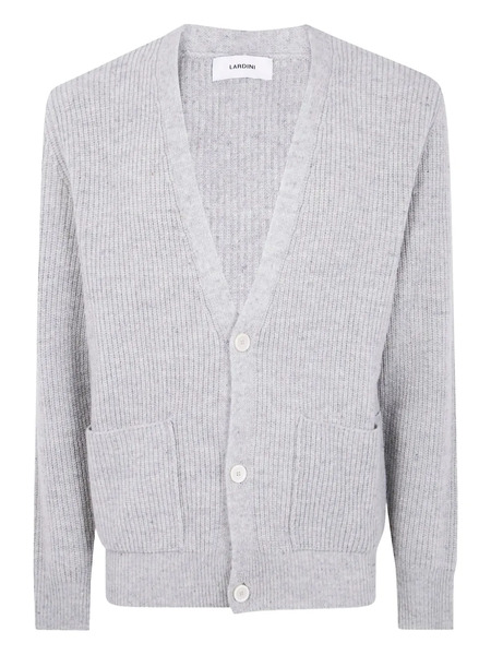  Lardini Ribbed Wool Cardigan - Grey 