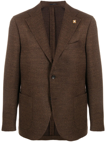  Lardini Single-breasted Wool Blazer - Brown 