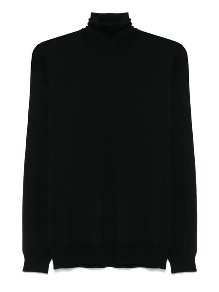  Lardini Turtleneck Wool Sweater - Black 