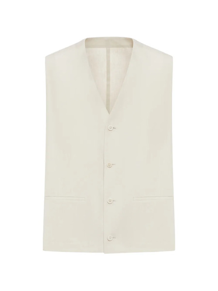  Lardini V-neck Button Gillet - Neutrals 