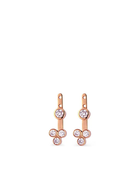  Lark & Berry 14kt Rose Gold Trinity Diamond Earrings - Pink 