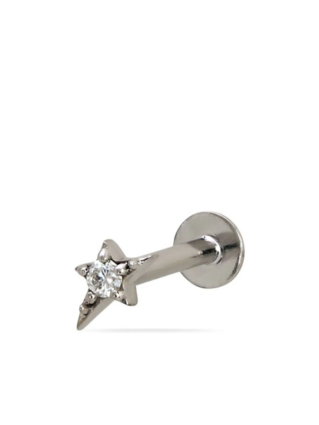  Lark & Berry 14kt White Gold Mini Shooting Star Diamond Stud Earring - Silver 