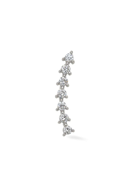  Lark & Berry 14kt White Gold Modernist Linear Diamond Earring - Silver 