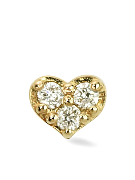  Lark & Berry 14kt Yellow Gold Mini Heart Diamond Stud Earring 
