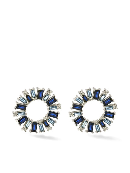  Lark & Berry Sterling Silver Blue Dahlia Sapphire Earrings 