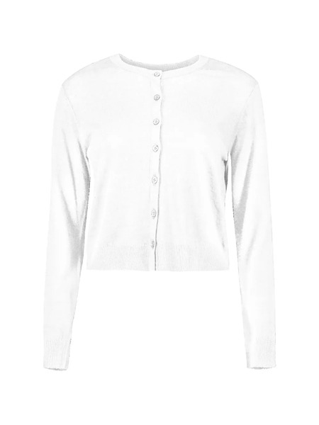  Lars Andersson Crew-neck Long-sleeve Cardigan - White 