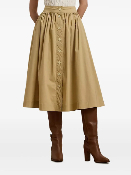  Lauren Ralph Lauren Button-front Gathered Skirt - Neutrals 