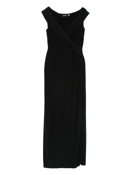  Lauren Ralph Lauren Crossover Knot Dress - Black 