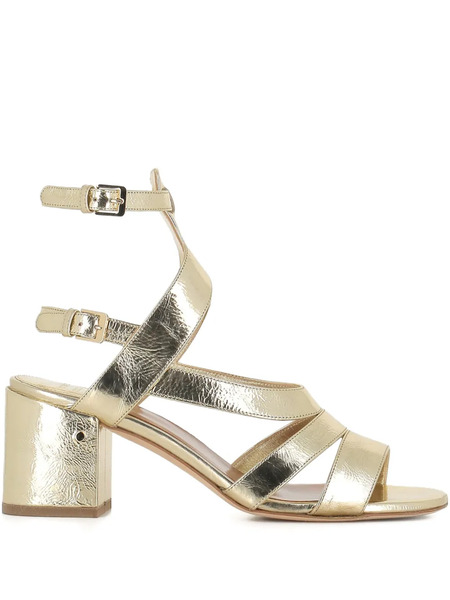  Laurence Dacade Round-toe Leather Sandals - Gold 
