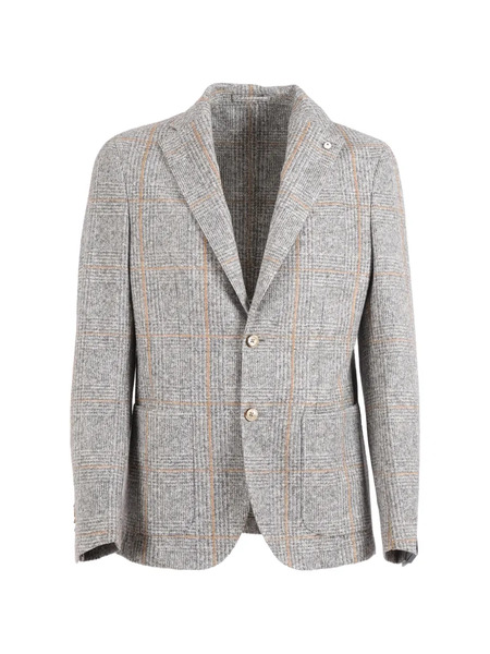  L.b.m. 1911 Checked Single-breasted Blazer - Grey 