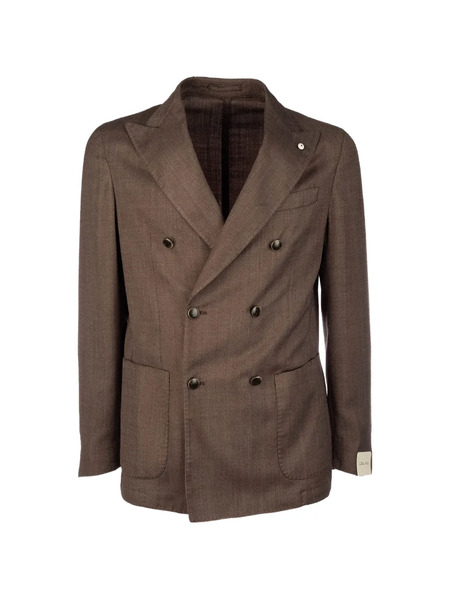  L.b.m. 1911 Tom Double-breasted Herringbone Jacket - Brown 