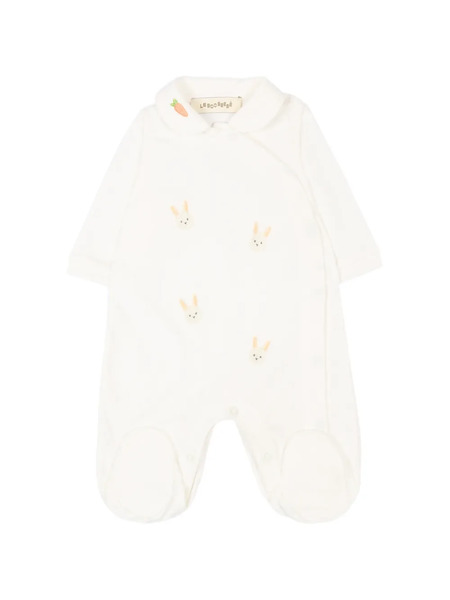  Le Boo Beebè Embroidered Babygrow - Neutrals 