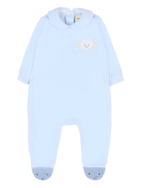  Le Boo Beebè Embroidered-detail Babygrow - Blue 