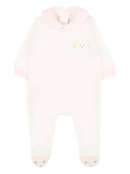  Le Boo Beebè Embroidered-detail Babygrow - White 