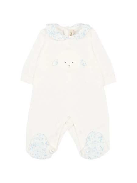  Le Boo Beebè Floral Appliqué Babygrow - White 