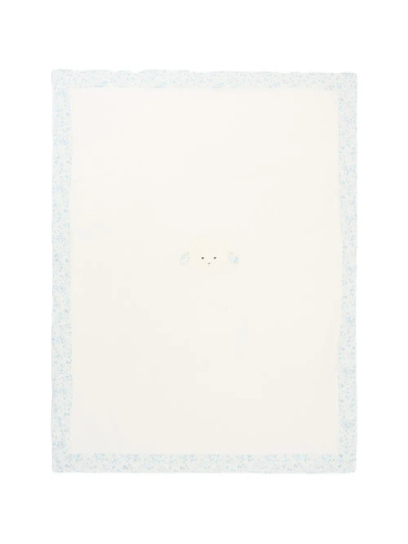  Le Boo Beebè Floral Border Blanket - Neutrals 