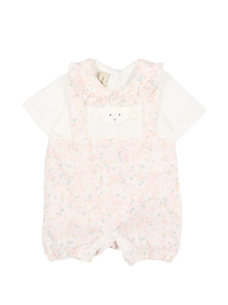  Le Boo Beebè Floral Ruffled Romper - White 