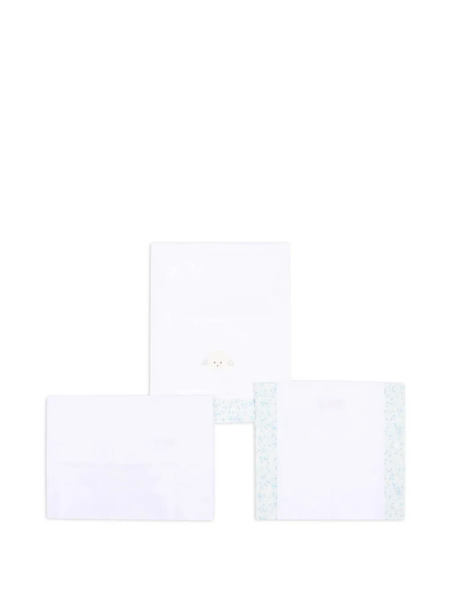  Le Boo Beebè Floral Sheep Cot Sheets - White 