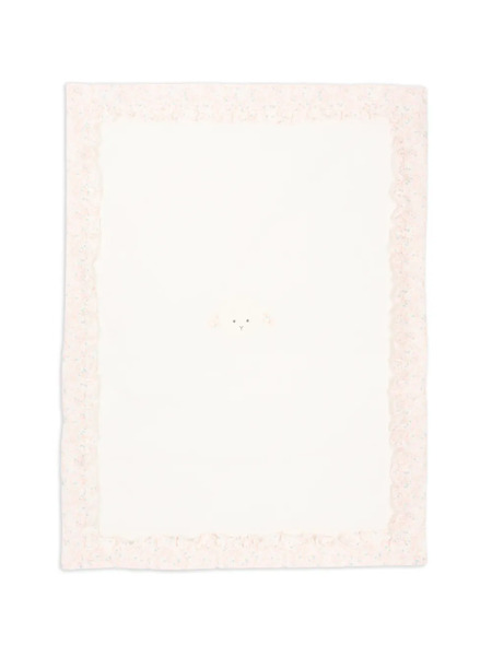  Le Boo Beebè Floral Trim Blanket - Neutrals 