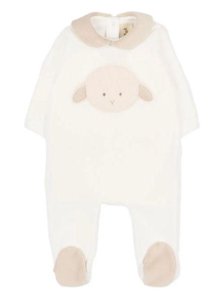 Le Boo Beebè Sheep Embroidered Babygrow - White 